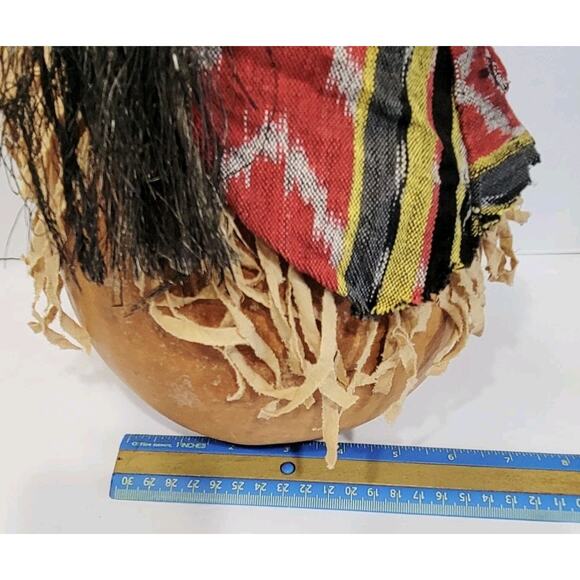 Signed Gourd Sculpture Kachina Sculpture Native American 10" By Kim Skeen - Picture 8 of 9